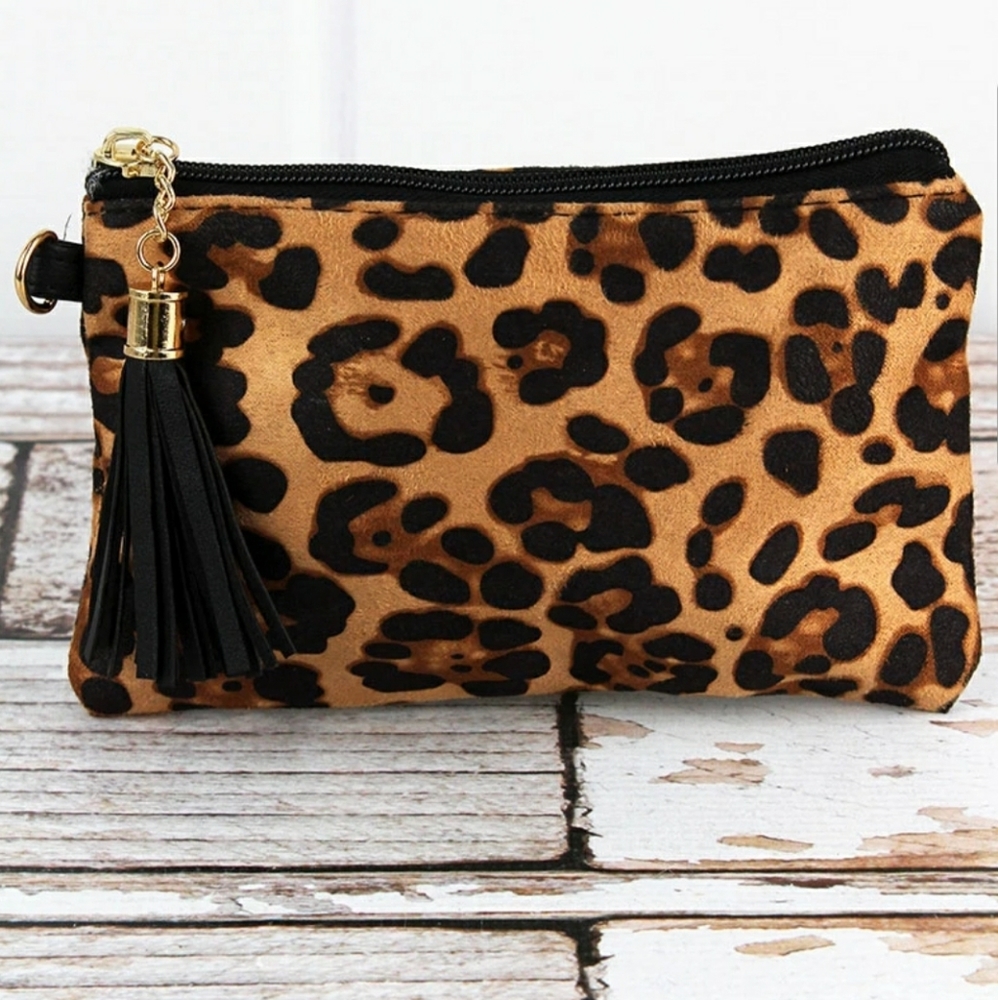 Animal print wristlet